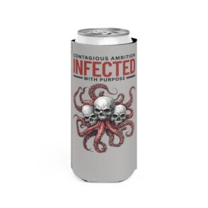 Infected Skull Octopus Slim Can Cooler - Perfect for Celebrations and Casual Gatherings