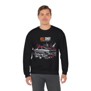 Kill Shot Crewneck Sweatshirt - Heavy Blend™ - Skull & Car Design